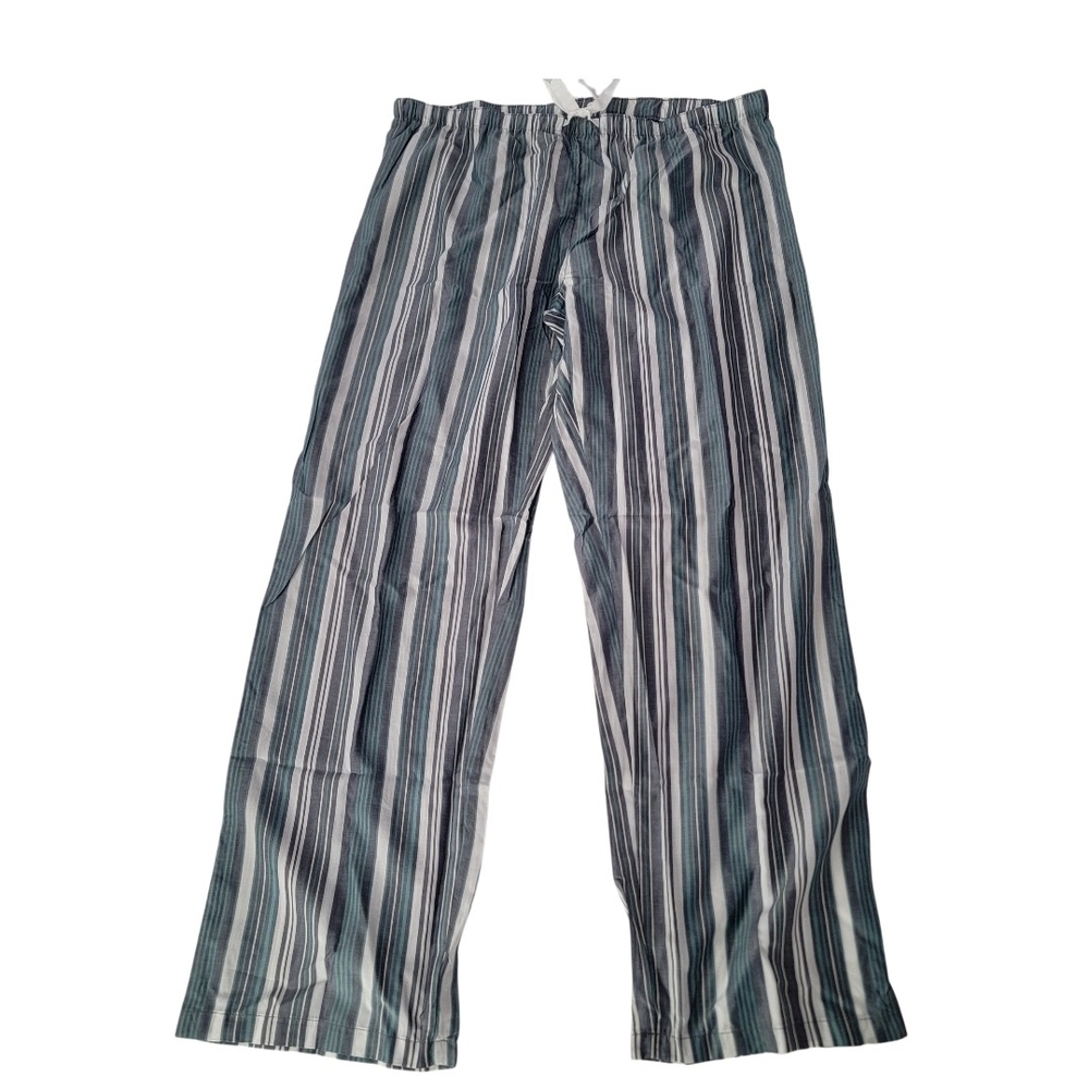 CYZ unisex Striped Gray Pajama Pants 100% Cotton Drawstring Loungewear Size Lrg